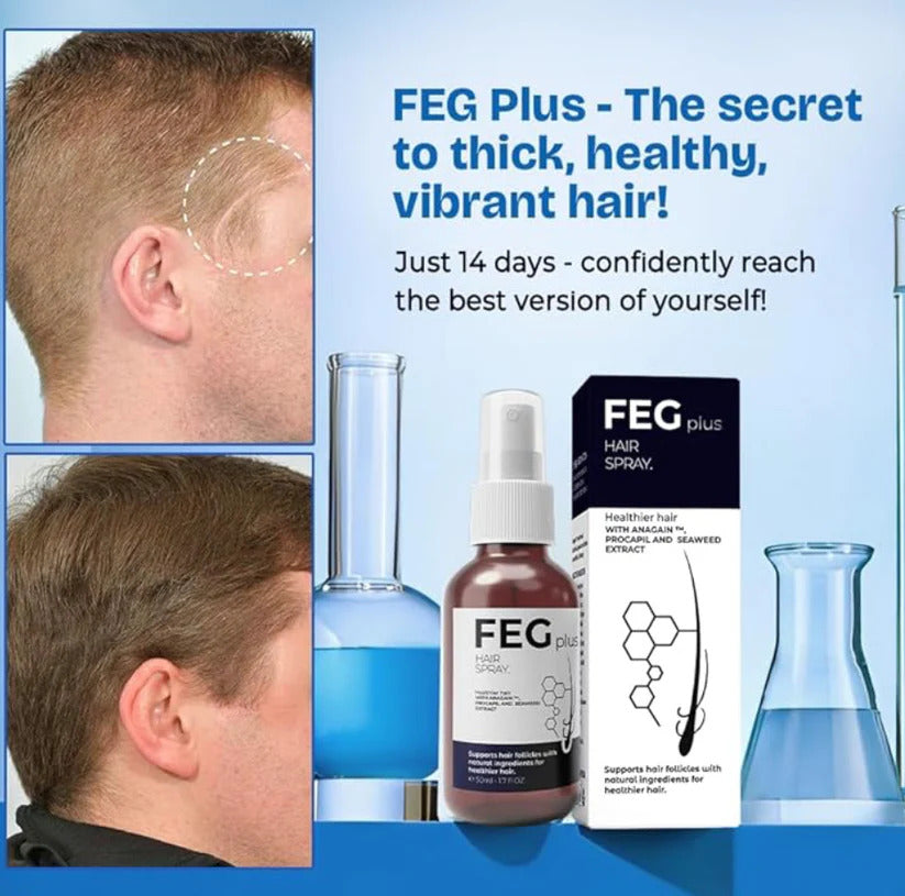 FEG Hair Growth Spray Plus Derma Roller, Suitable For Both Men and Women